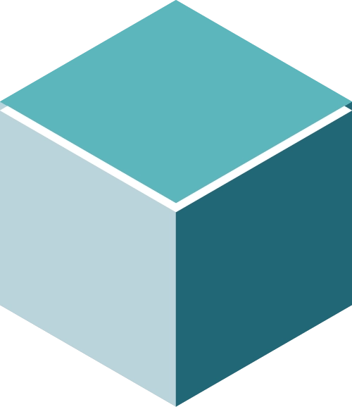3D cube graphic accent